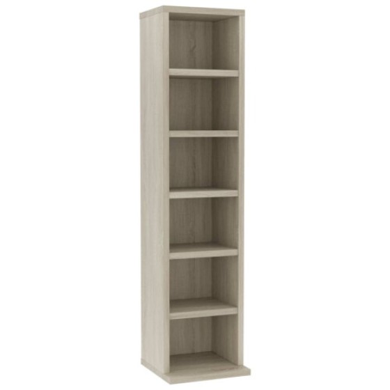 vidaXL CD Cabinet Sonoma Oak 21x20x88 cm Engineered Wood Storage Organizer